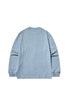 White Ink Printed Logo Long Sleeve Sweatshirt-Blue Grey
